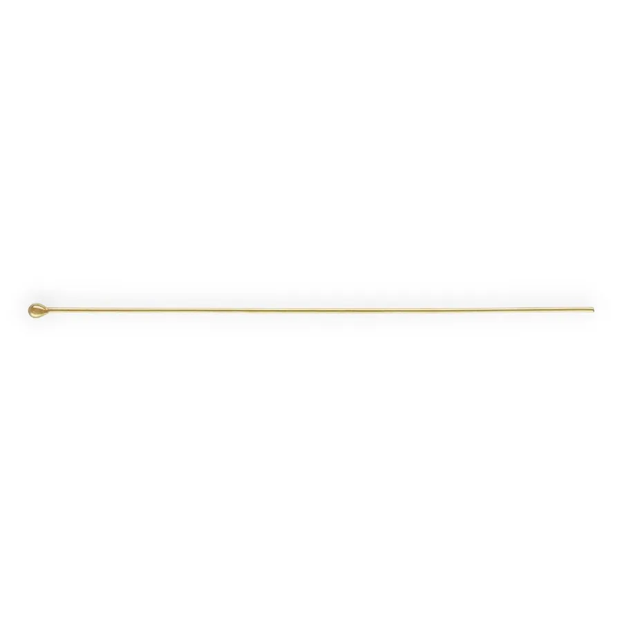 🔗 Head Pin with Beaded End in 14ct Yellow Gold Filled