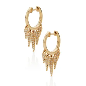 14KY Diamond Dagger Drop Earrings