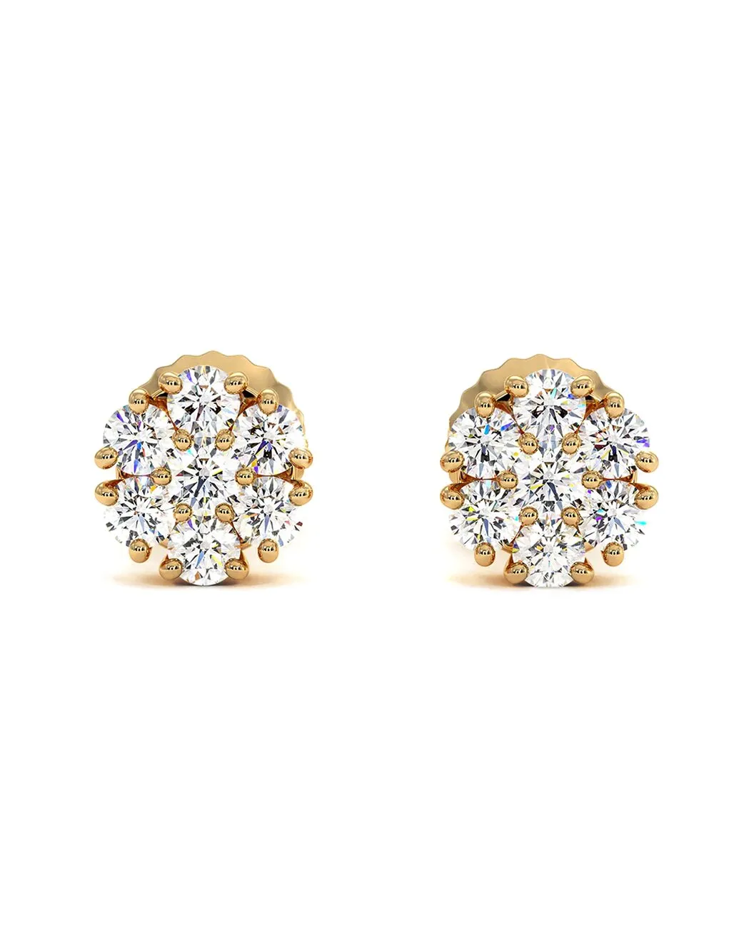 3/4Ct Lab-Grown Diamond Flower Shape Earrings