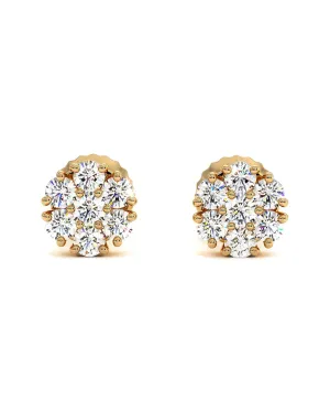 3/4Ct Lab-Grown Diamond Flower Shape Earrings