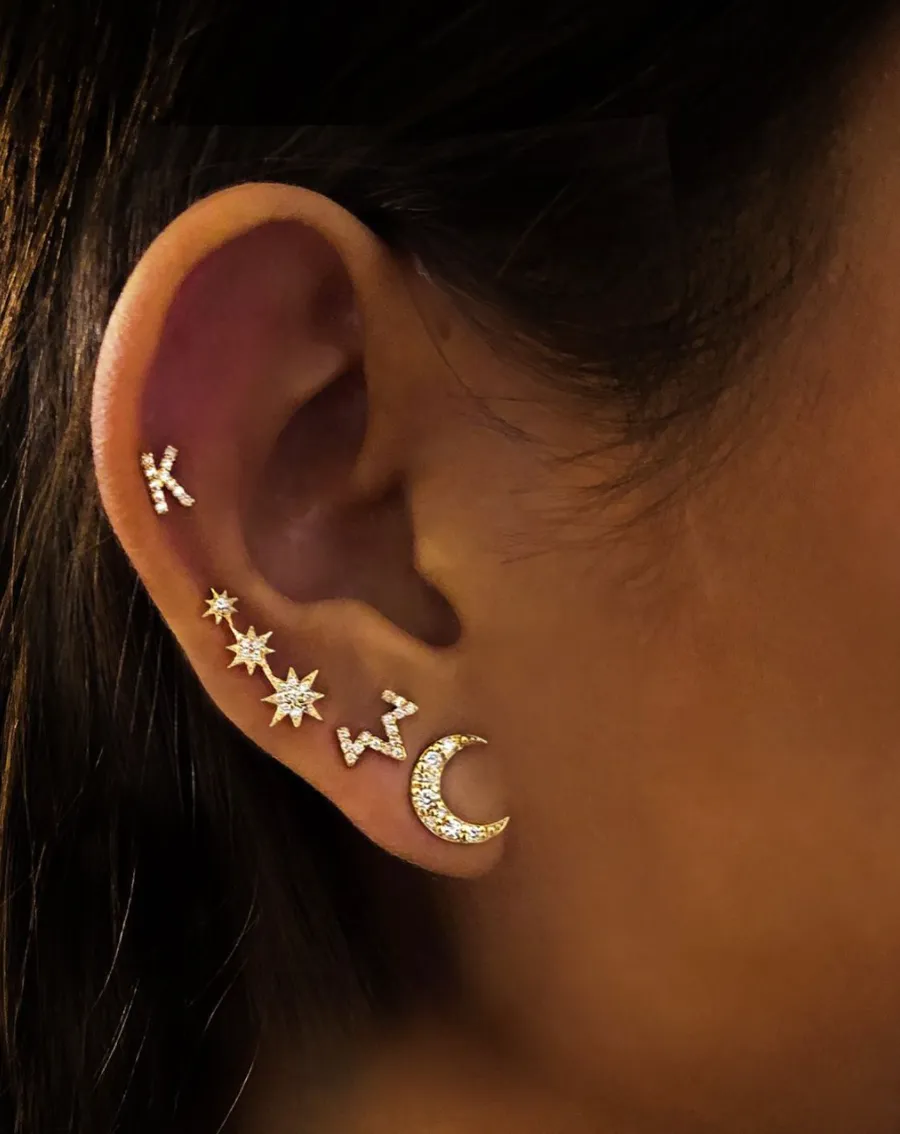 Aztec Zig Zag Studs