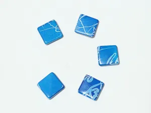 Blue Designer Square Plastic Beads - 22x22 mm