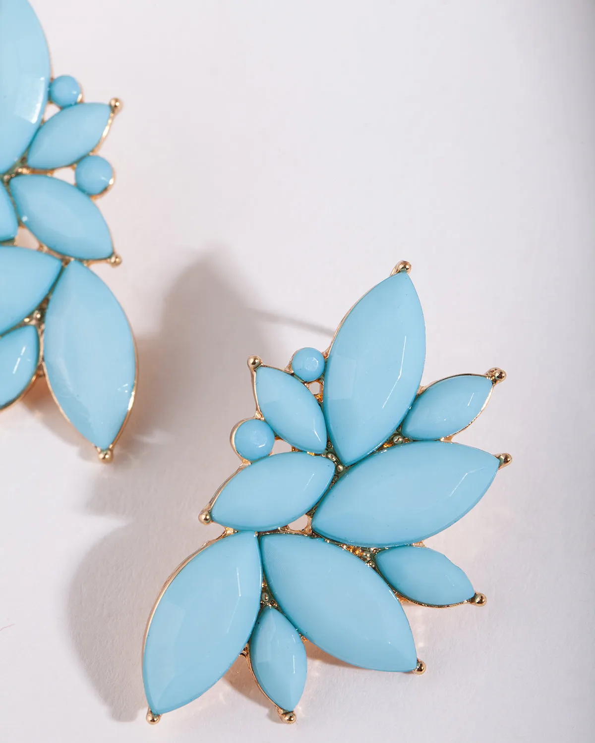 Blue Navette Stud Earring