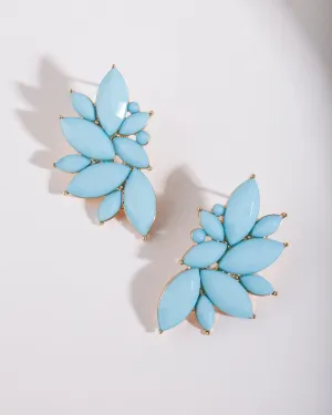 Blue Navette Stud Earring