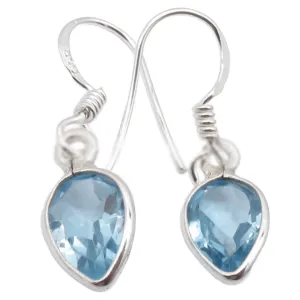 Blue Topaz Teardrop Earrings
