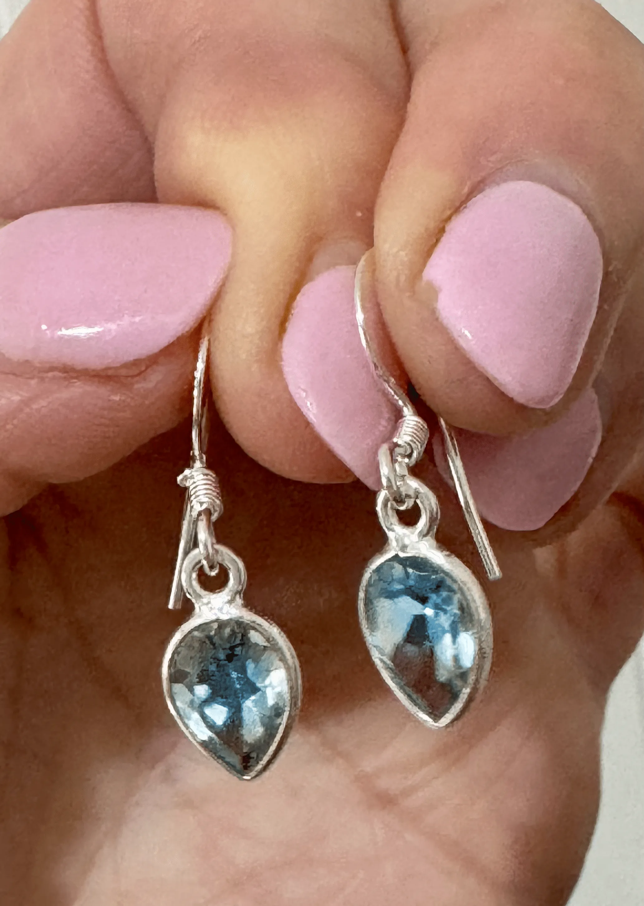 Blue Topaz Teardrop Earrings