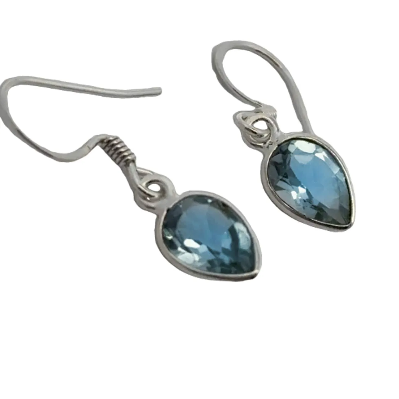 Blue Topaz Teardrop Earrings