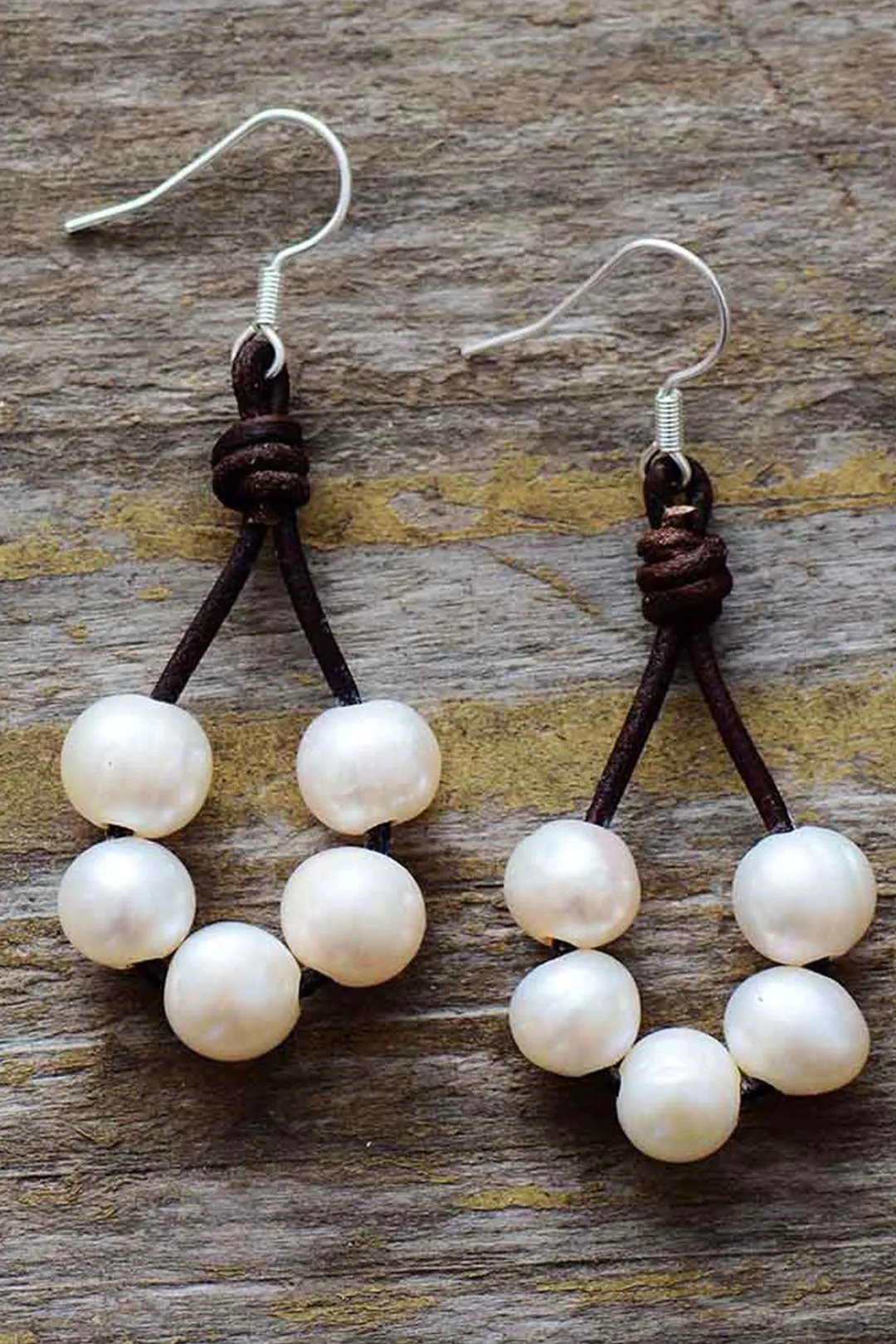 Boho Earrings, Dangle Earrings, White Bohemian Peal