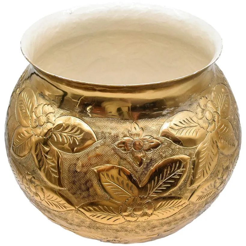 Brass Decor Bowl – Gold, Shiny Pattern, Luxury Gift & Decoration
