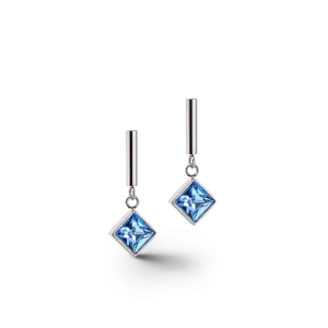 Brilliant Square earrings silver light blue