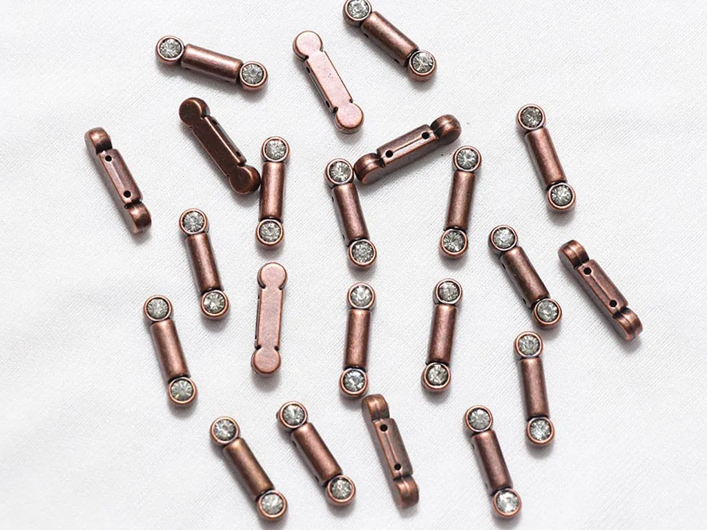 Bronze Designer Plastic Beads - 22x6 mm