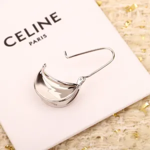 C-shaped small silver and gold bag earrings EHA228