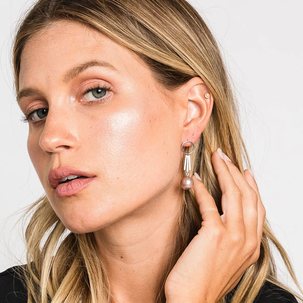 Candace Fresh Water Pearl Circle Drop Earrings
