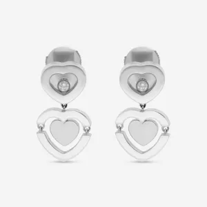 Chopard Happy Diamonds 18K White Gold Diamond Drop Earrings 837219-1001