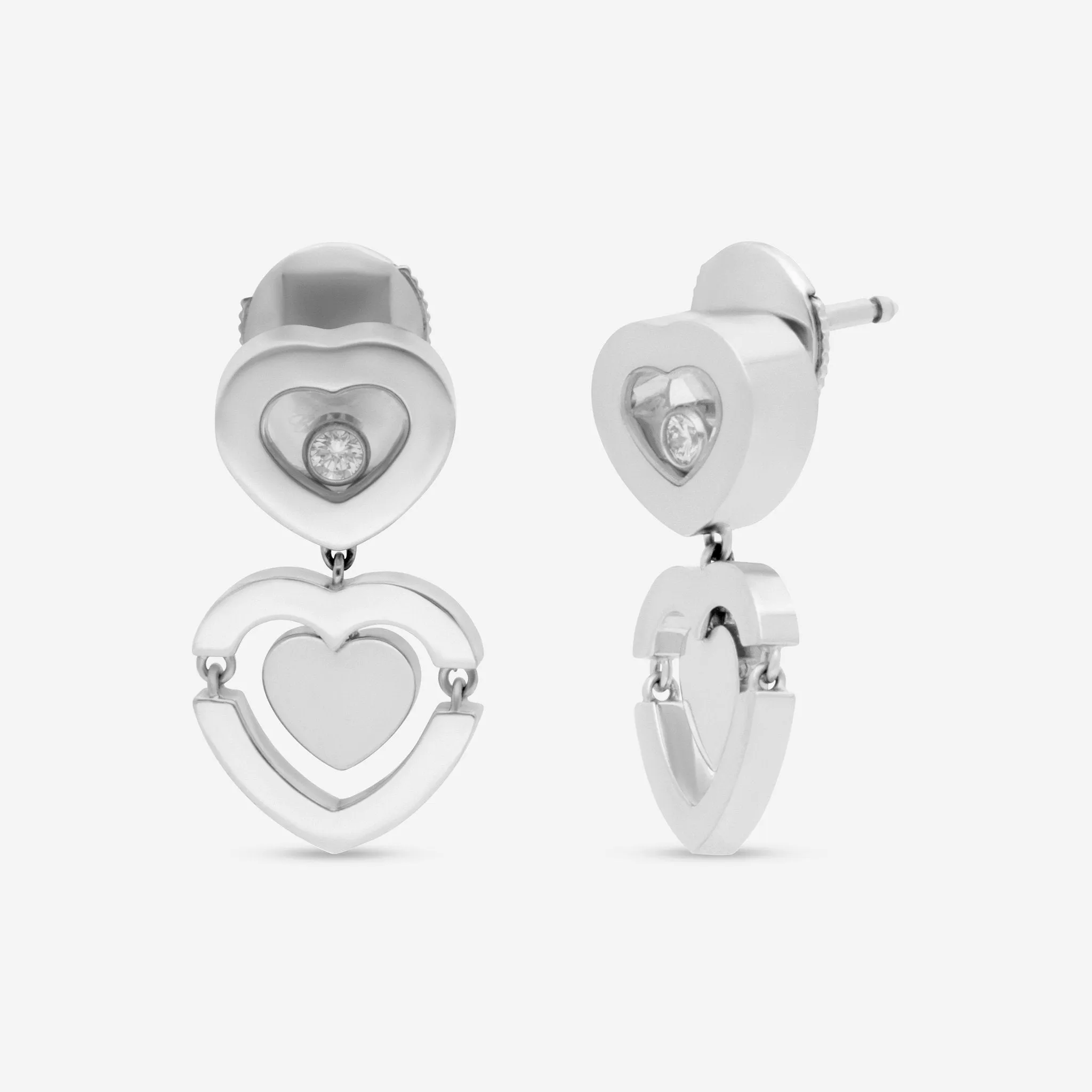 Chopard Happy Diamonds 18K White Gold Diamond Drop Earrings 837219-1001
