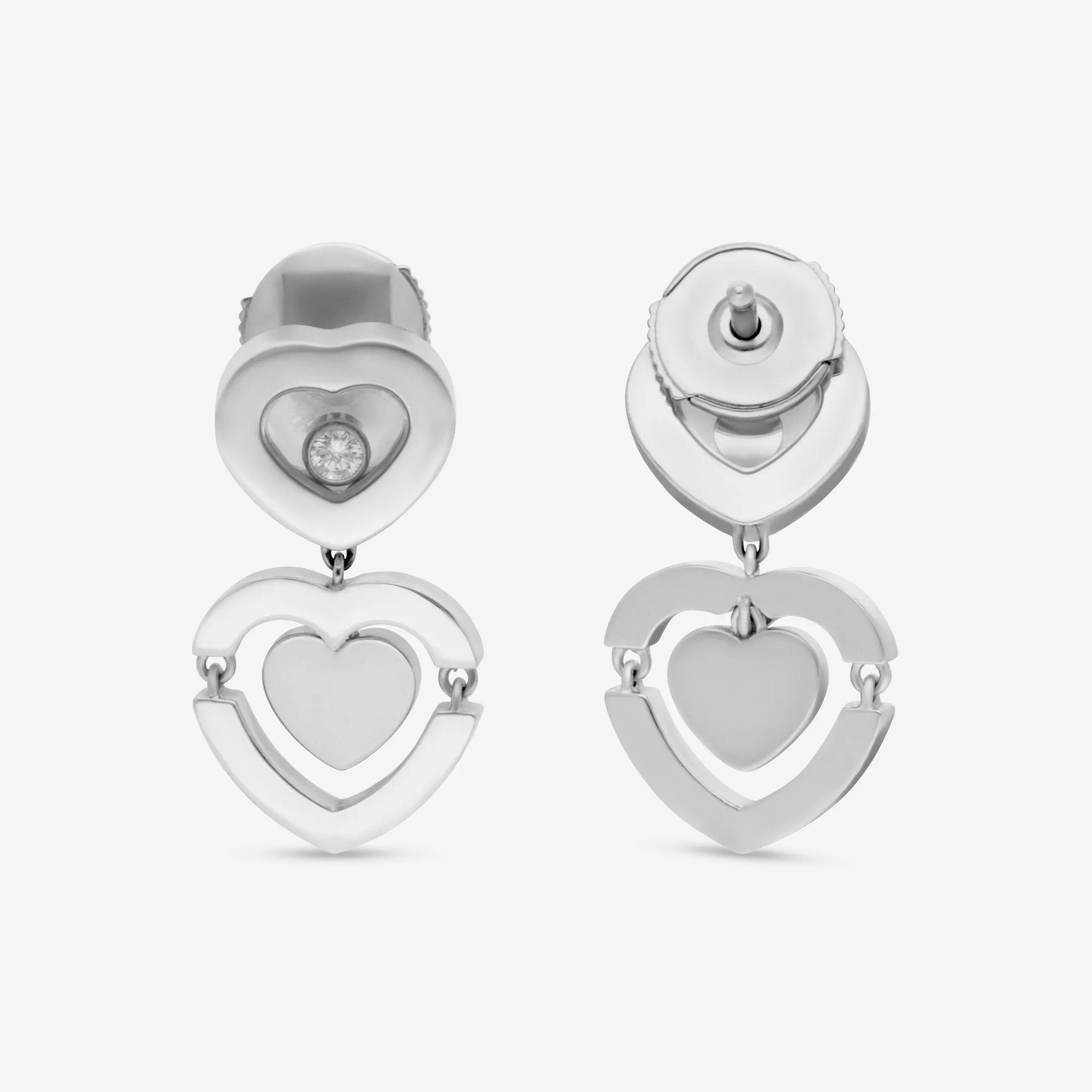 Chopard Happy Diamonds 18K White Gold Diamond Drop Earrings 837219-1001