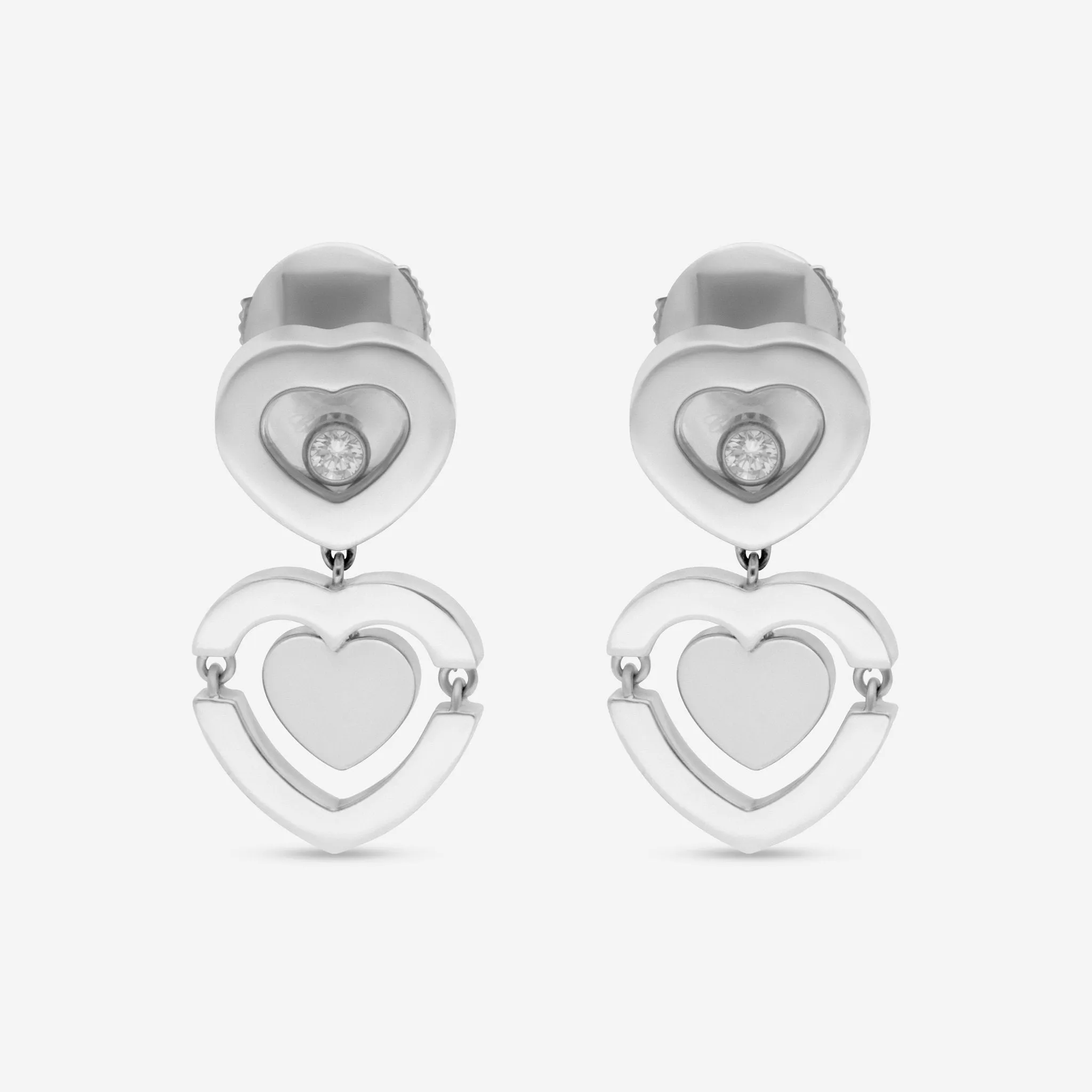 Chopard Happy Diamonds 18K White Gold Diamond Drop Earrings 837219-1001