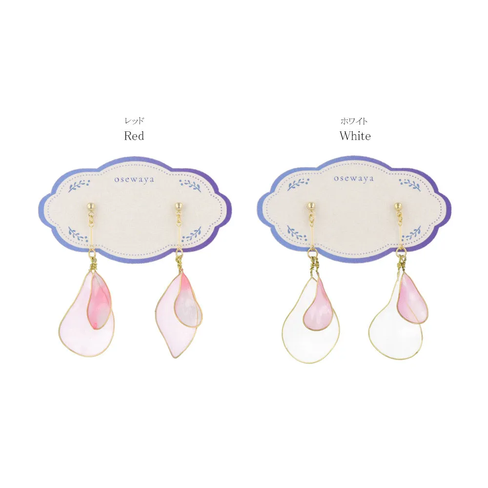 Clear Petal Drop Earrings