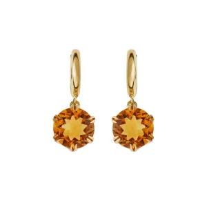 Crown Midi Hoops Citrine