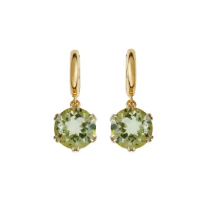 Crown Midi Hoops Green Amethyst