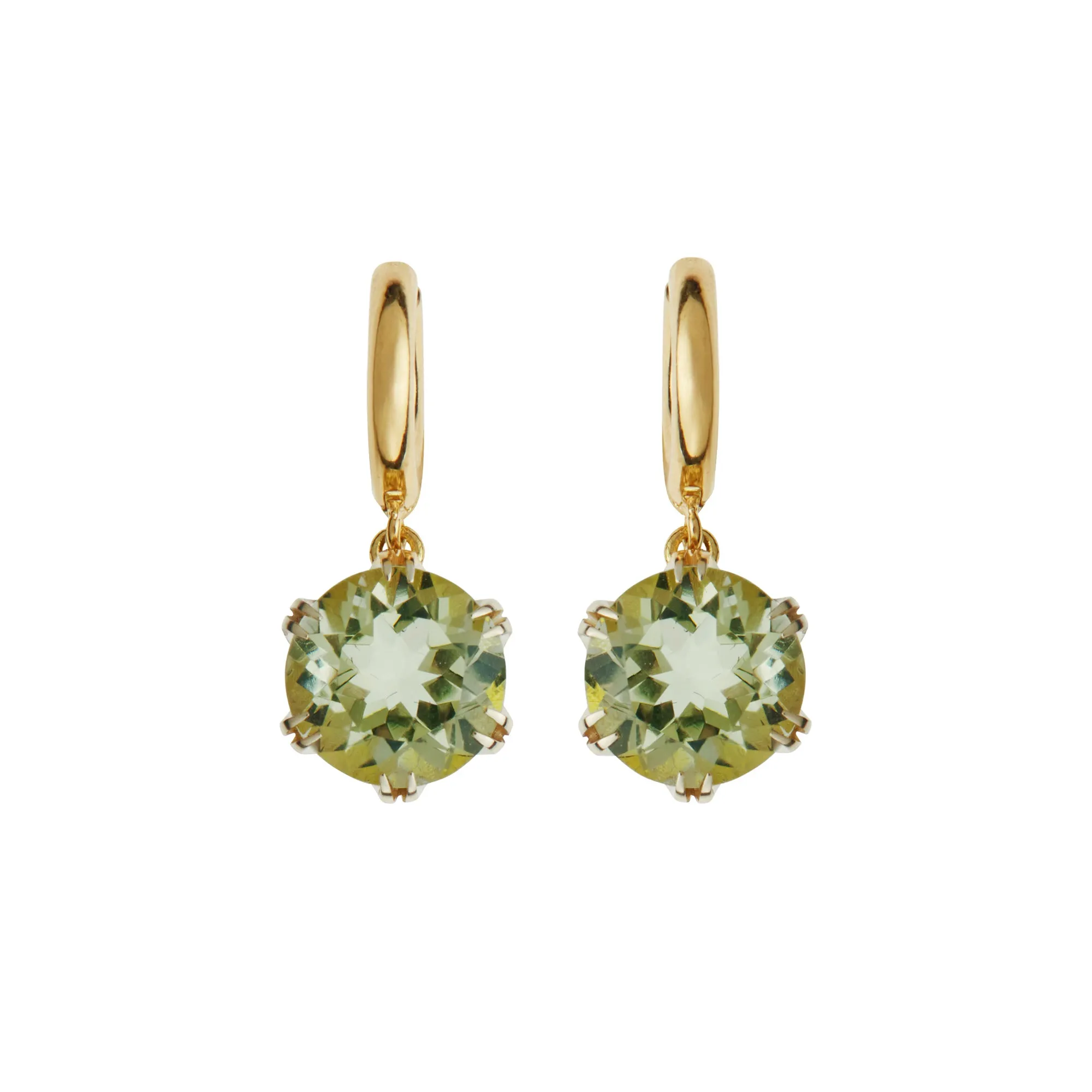 Crown Midi Hoops Green Amethyst