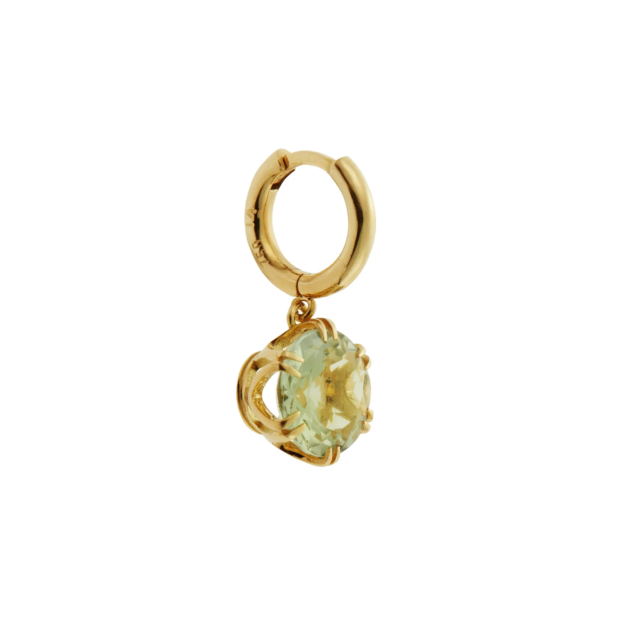 Crown Midi Hoops Green Amethyst