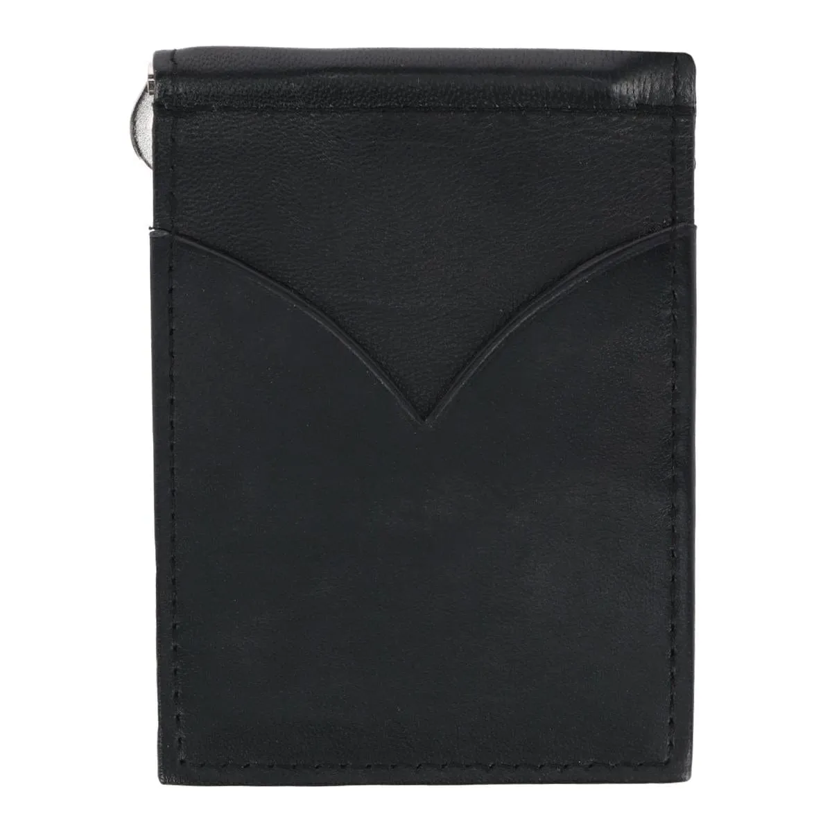 CTM® Men's Lambskin Leather Money Clip and Wallet