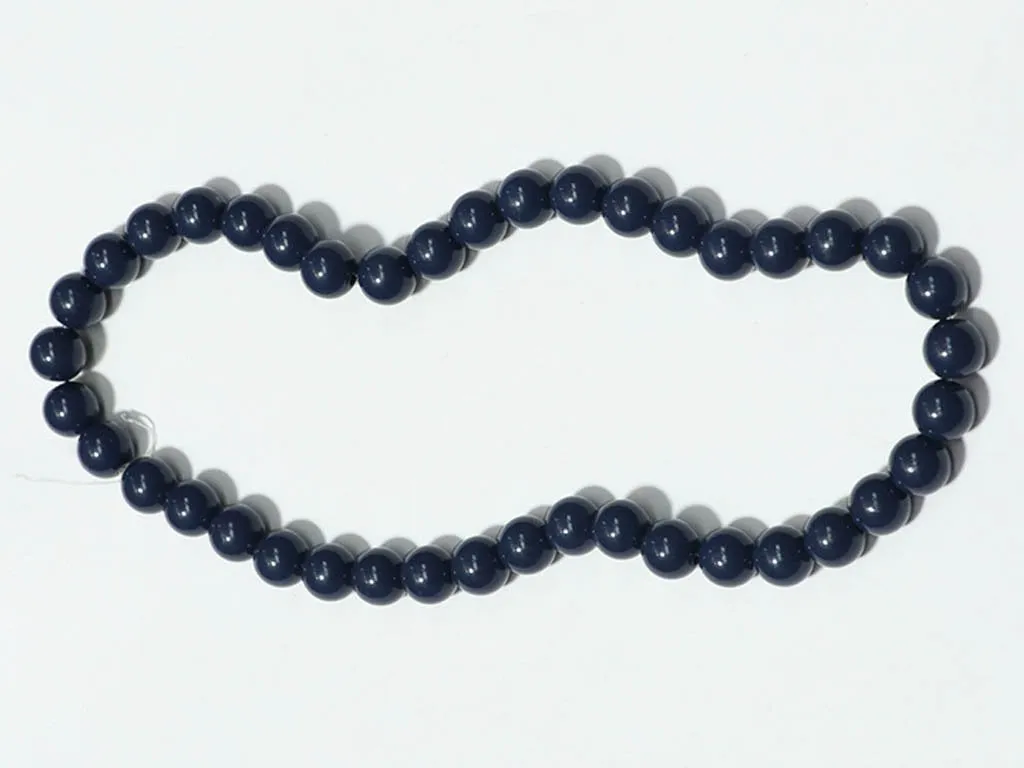 Dark Navy Blue Circular Plastic Beads - 10 mm