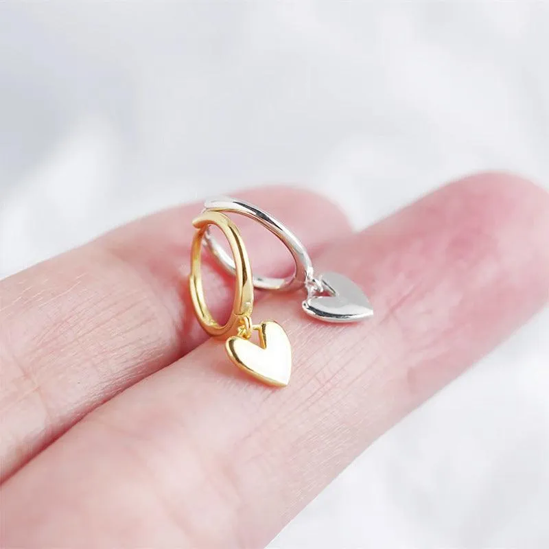 Electroplated Heart  Shaped Earrings