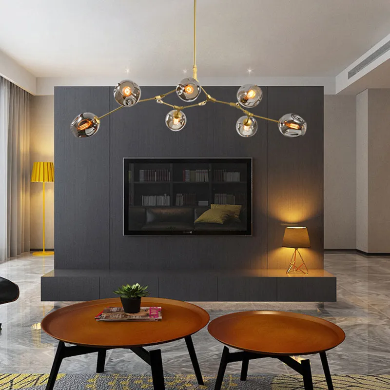Elegant Glass Molecular Pendant Chandelier for Living Room Decor