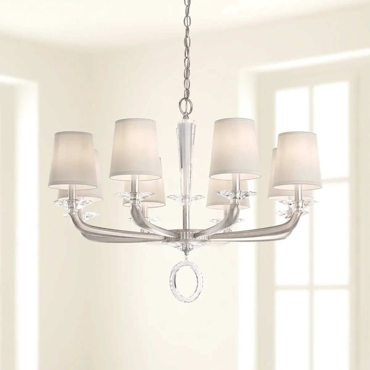 Emilea 33 inch 8 Lights French Gold Chandelier with Clear Optic Crystals