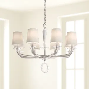Emilea 33 inch 8 Lights French Gold Chandelier with Clear Optic Crystals