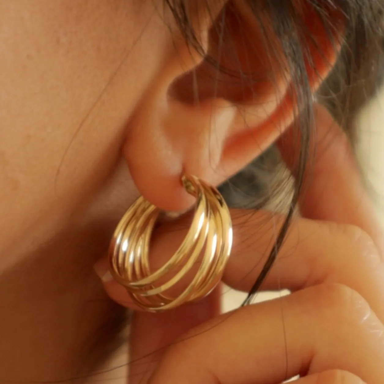 Erica gold hoop earring