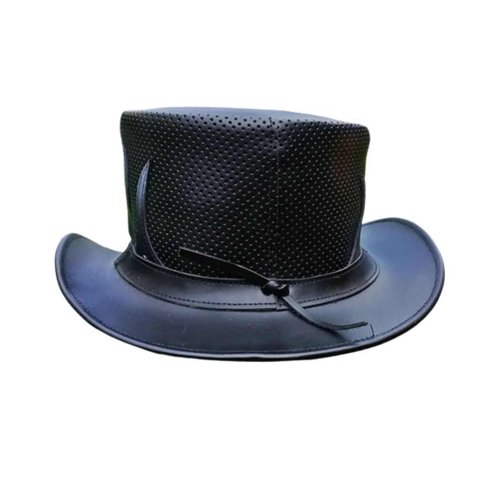 Flame Style Leather Top Hat