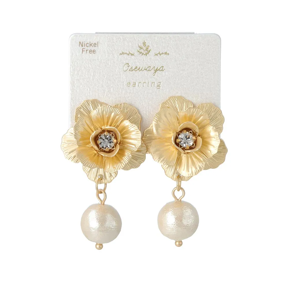 Flower Statement Clip On Earrings