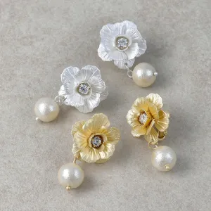 Flower Statement Clip On Earrings
