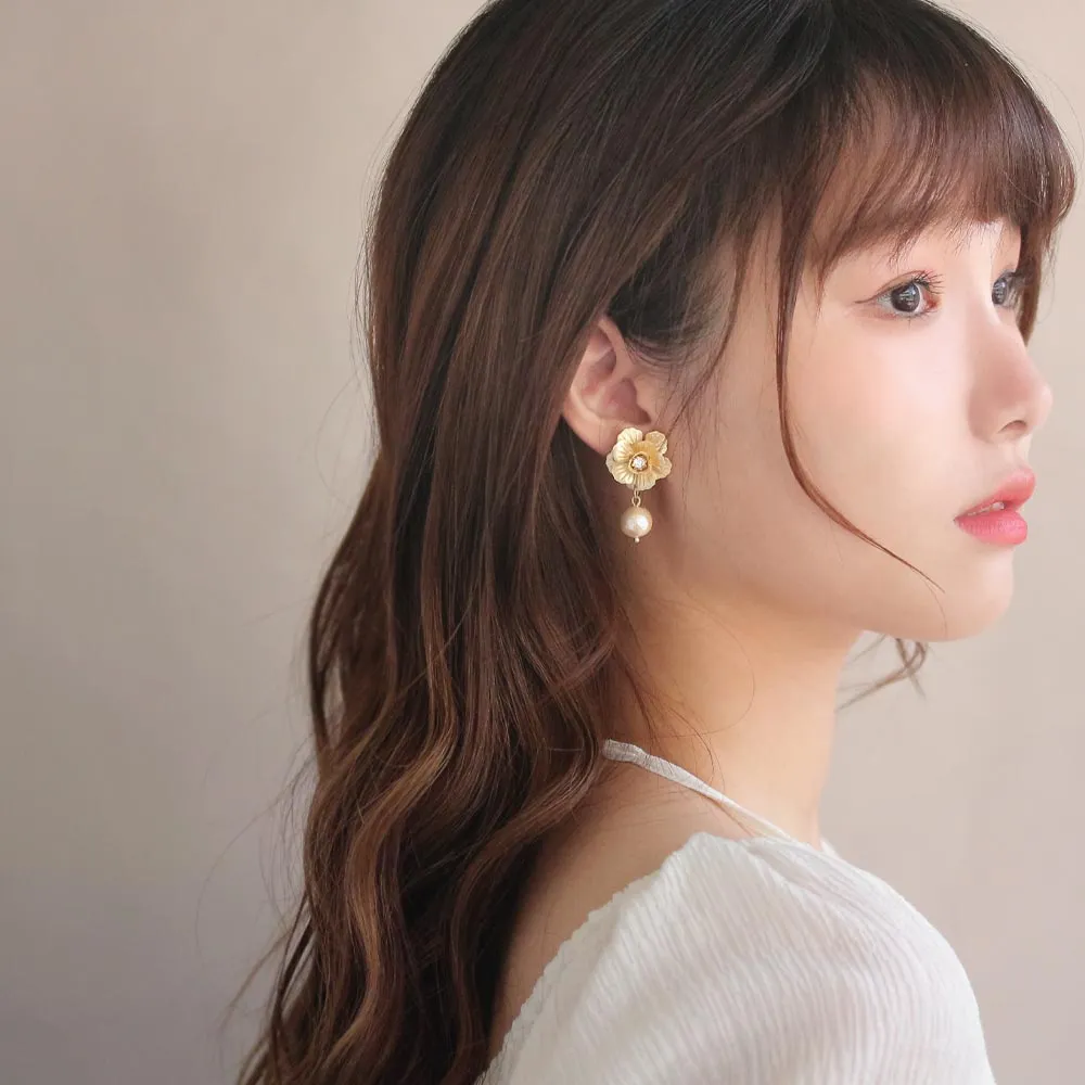 Flower Statement Clip On Earrings