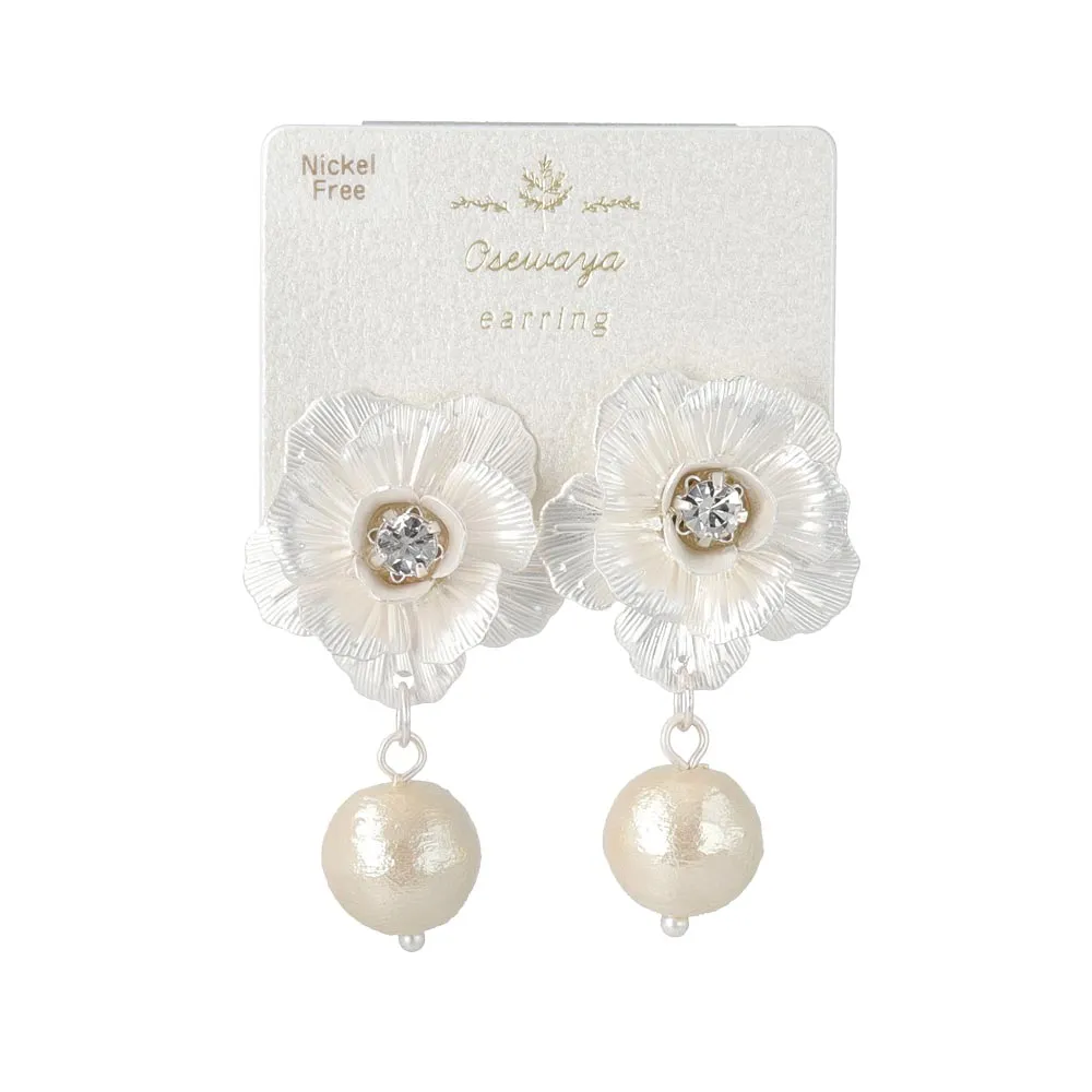Flower Statement Clip On Earrings