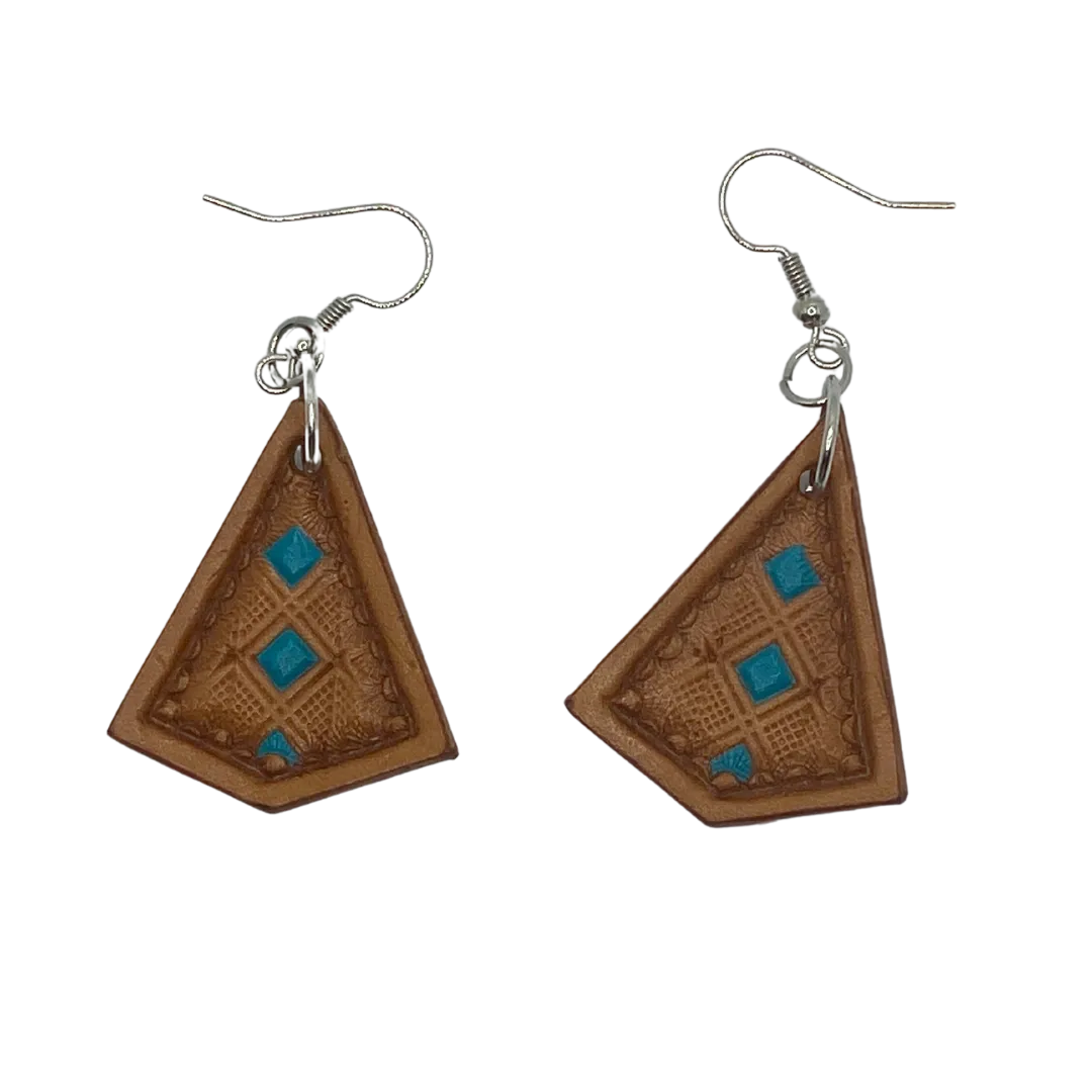 Geometric Leather Earrings