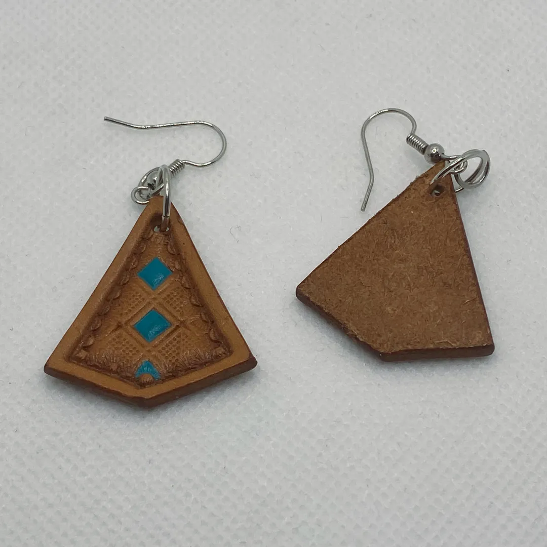 Geometric Leather Earrings