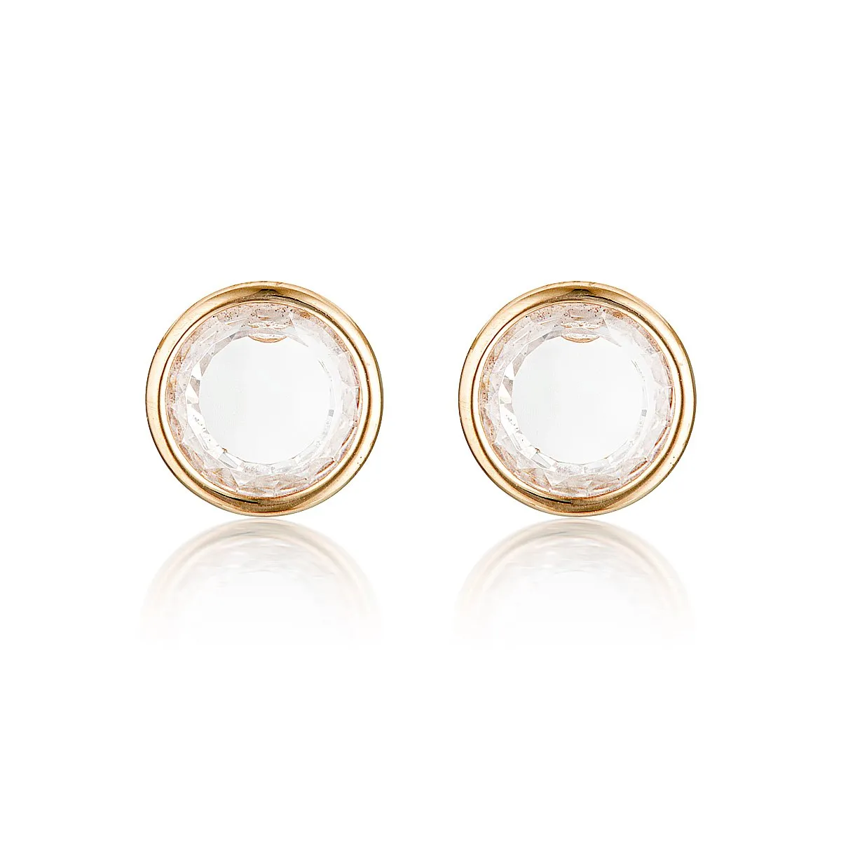 GEORGINI NOEL NIGHTS SLICED STONE EARRINGS ROSE GOLD