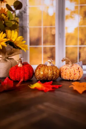 Glittering Pumpkin Figurines (3 Styles) FINAL SALE