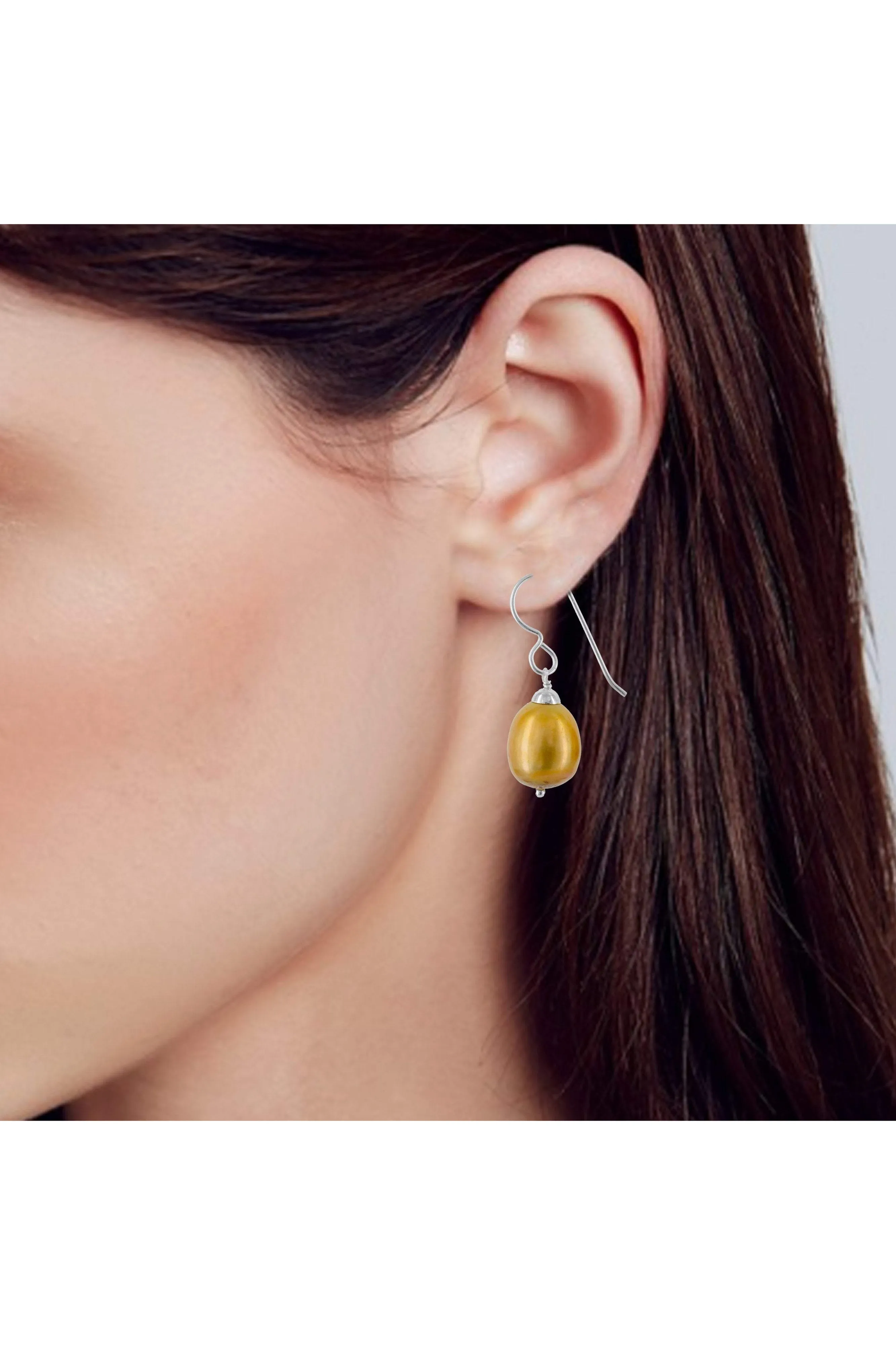 Golden Pearl Drop Earrings