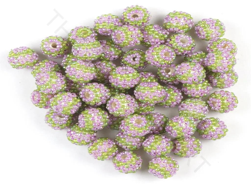 Green Purple Woven Beaded Beads