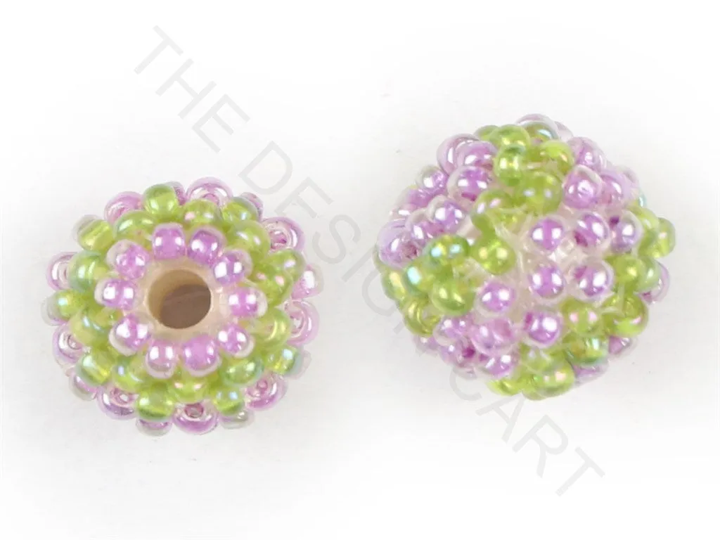 Green Purple Woven Beaded Beads