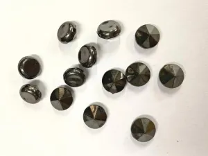 Gun Metal Gray Flat Triangular Plastic Stud Beads- 10 mm