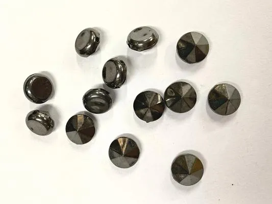 Gun Metal Gray Flat Triangular Plastic Stud Beads- 10 mm