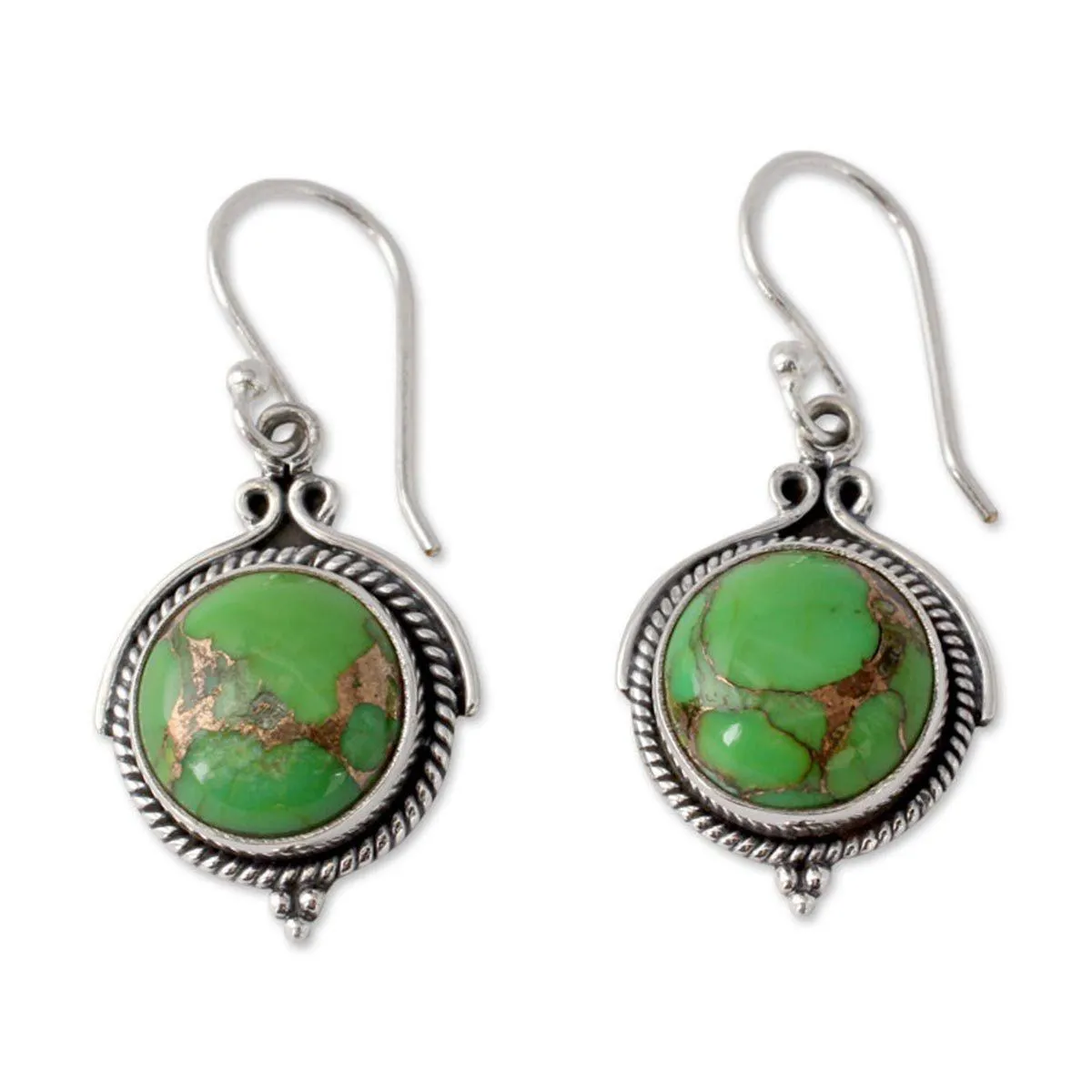 Handcrafted Turquoise & Sterling Silver Dangle Earrings