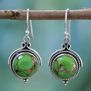 Handcrafted Turquoise & Sterling Silver Dangle Earrings