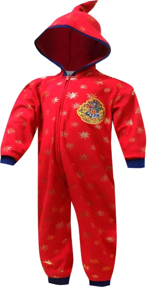 Harry Potter Hogwarts Crest Hooded One Piece Pajama